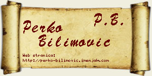 Perko Bilimović vizit kartica